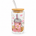 Vaso de vidrio “Cafecito y Chisme”